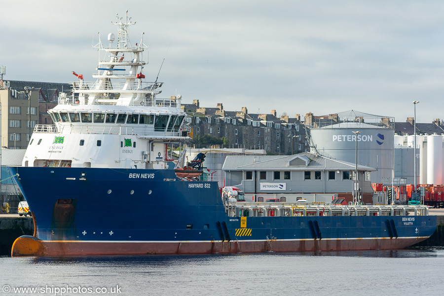 Photograph of the vessel  Ben Nevis pictured at Aberdeen on 12th October 2021