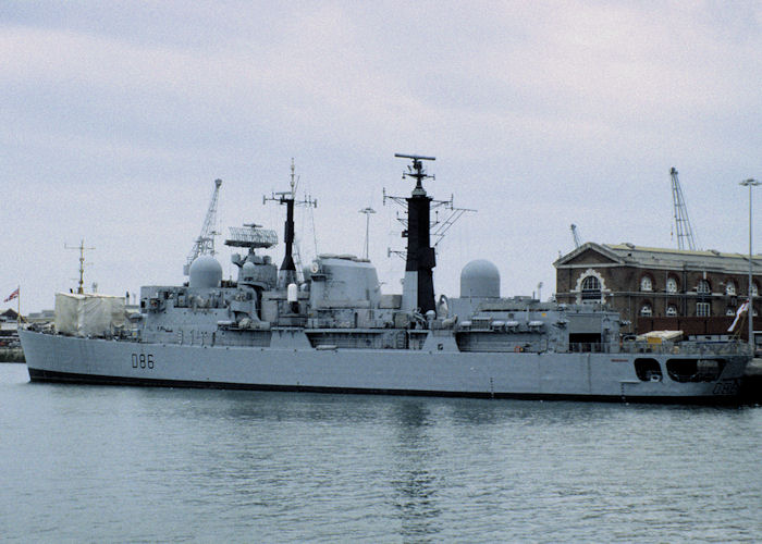 Photograph of the vessel HMS Birmingham pictured in Portsmouth Naval Base on 13th July 1997