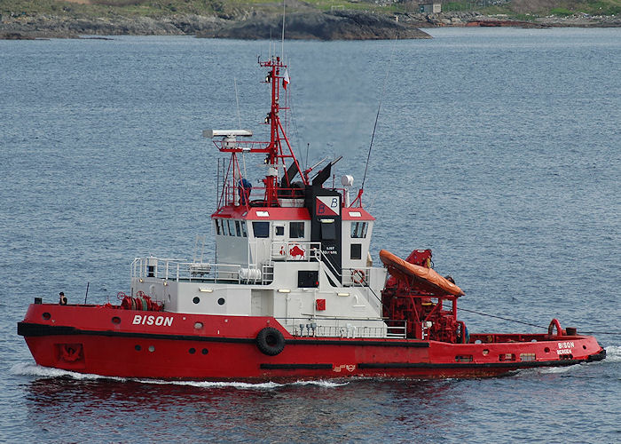 Photograph of the vessel  Bison pictured near Haugesund on 5th May 2008