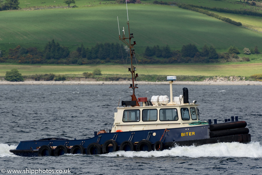 Photograph of the vessel  Biter pictured passing Greenock on 7th June 2015