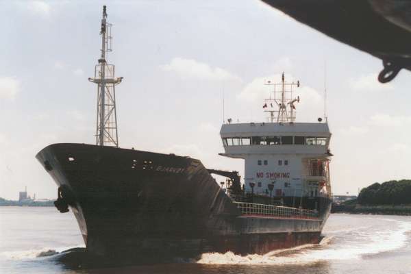 Photograph of the vessel  Bjarkoy pictured on the River Mersey on 5th August 2000