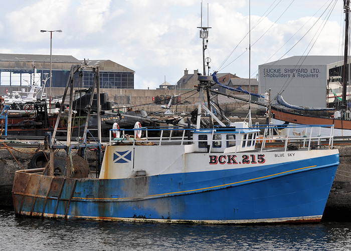 Photograph of the vessel fv Blue Sky pictured at Buckie on 15th April 2012