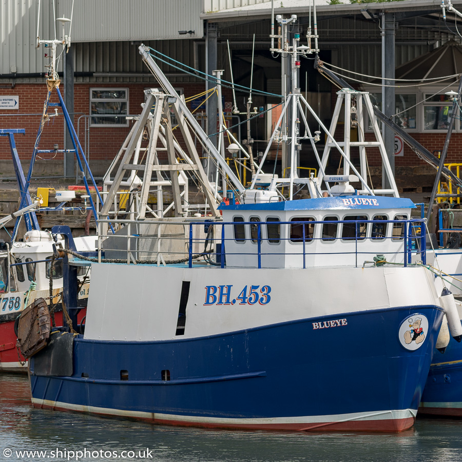 Photograph of the vessel fv Blueye pictured at the Fish Quay, North Shields on 11th August 2018