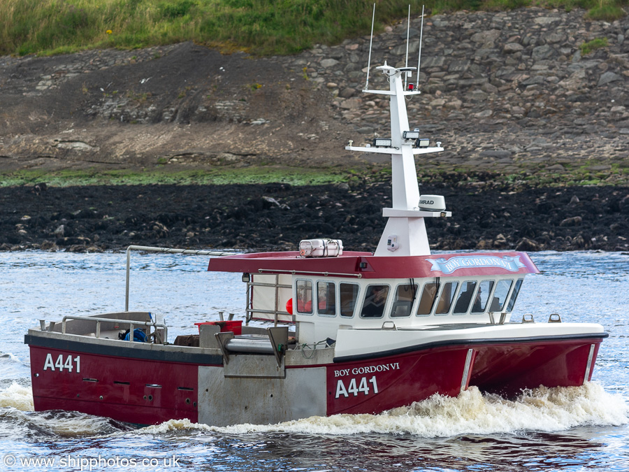 Photograph of the vessel fv Boy Gordon VI pictured arriving at Aberdeen on 8th August 2023