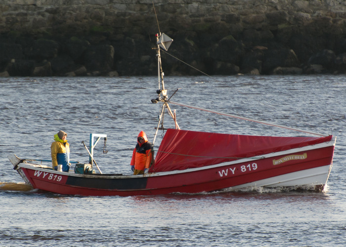 Photograph of the vessel fv Boy Mitchell pictured passing North Shields on 30th December 2014