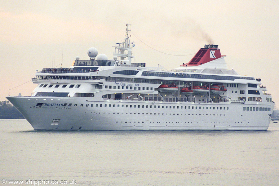 Photograph of the vessel  Braemar pictured departing Southampton on 21st September 2001