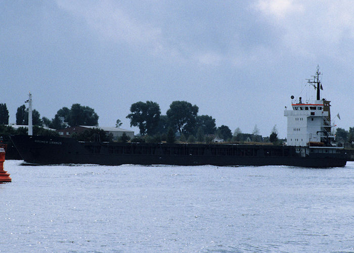 Photograph of the vessel  Bremer Uranus pictured on the River Elbe on 24th August 1995