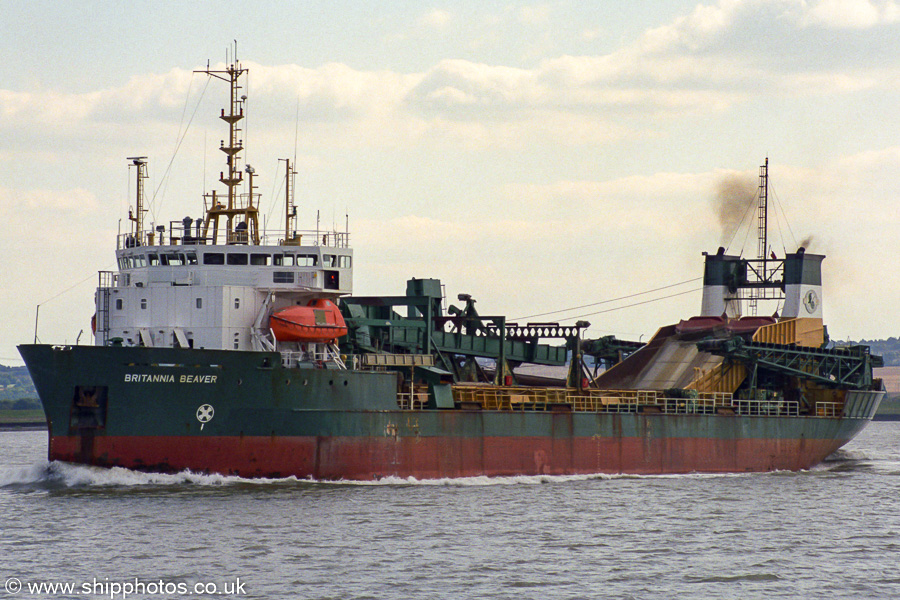 Photograph of the vessel  Britannia Beaver pictured on the River Thames on 31st August 2002