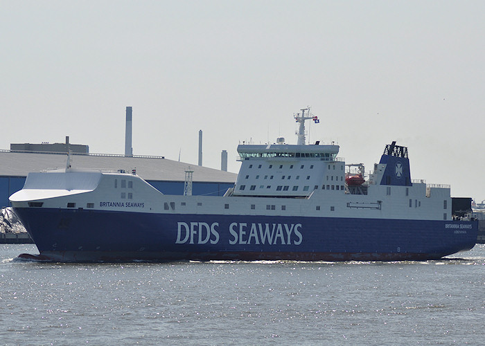Photograph of the vessel  Britannia Seaways pictured passing Vlaardingen on 27th June 2011
