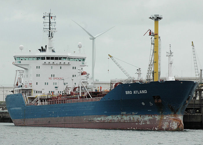 Photograph of the vessel  Bro Atland pictured in 4e Petroleumhaven, Europoort on 20th June 2010