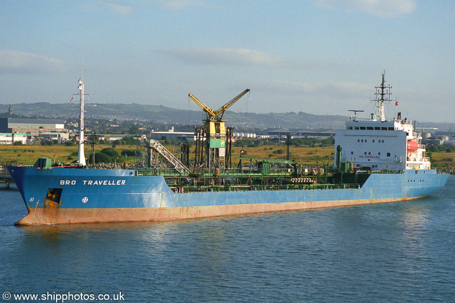 Photograph of the vessel  Bro Traveller pictured at Belfast on 17th August 2002