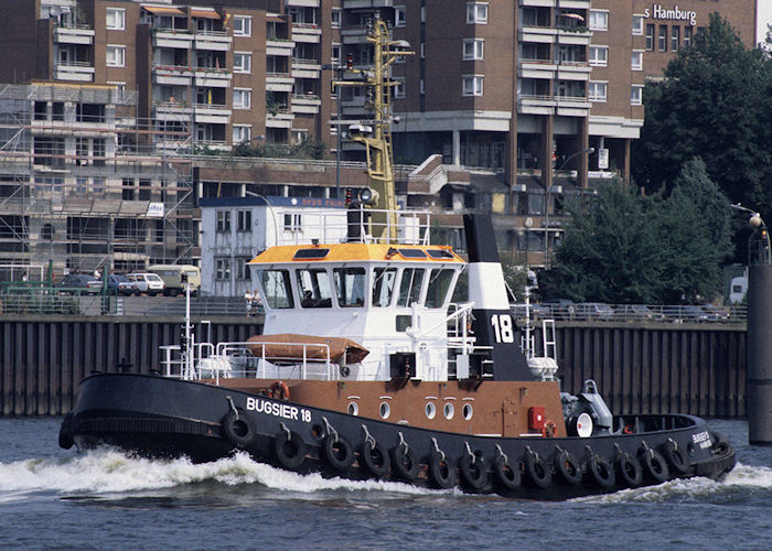 Photograph of the vessel  Bugsier 18 pictured at Hamburg on 23rd August 1995