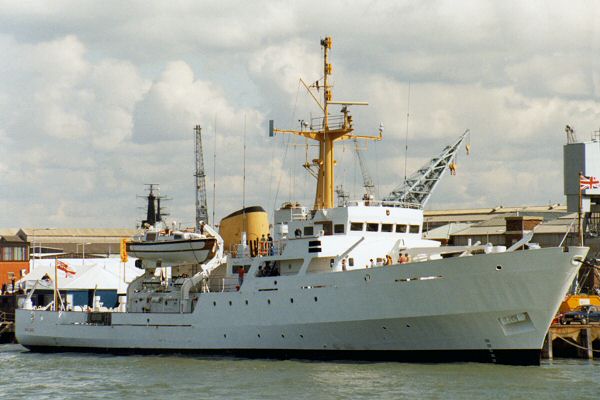 Photograph of the vessel HMS Bulldog pictured in Portsmouth on 29th August 1992