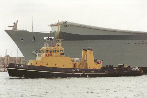 Photograph of the vessel RMAS Bustler pictured in Portsmouth Harbour on 1st August 1994