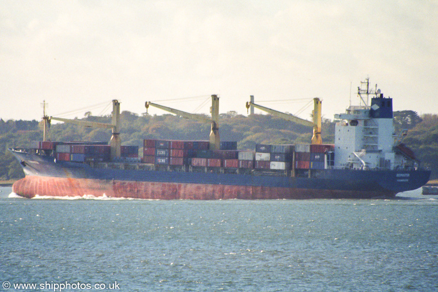 Photograph of the vessel  Buxmaster pictured departing Southampton on 23rd October 2002