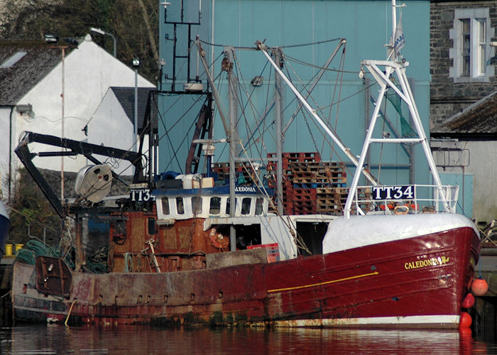 Photograph of the vessel fv Caledonia pictured at Tarbert, Loch Fyne on 22nd April 2011