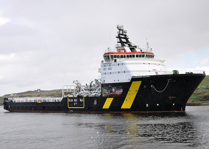 Photograph of the vessel  Caledonian Victory pictured arriving at Aberdeen on 14th September 2012