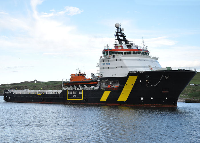 Photograph of the vessel  Caledonian Victory pictured arriving at Aberdeen on 14th May 2013