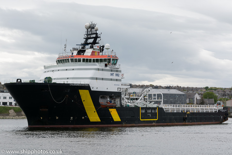 Photograph of the vessel  Caledonian Victory pictured departing Aberdeen on 22nd May 2015
