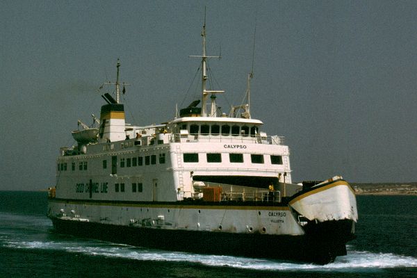 Photograph of the vessel  Calypso pictured arriving at Cirkewwa on 1st July 1999