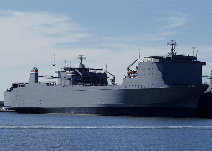 Photograph of the vessel USNS Cape Race pictured laid up at Portsmouth (USA) on 20th September 1994