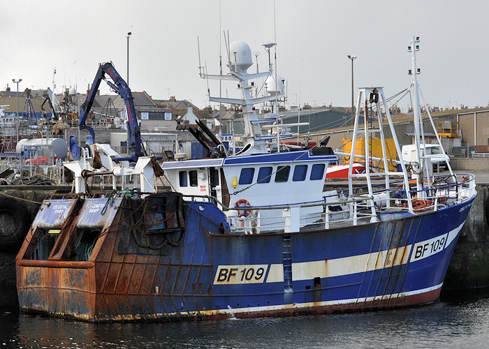 Photograph of the vessel fv Celestial Dawn pictured at Peterhead on 15th April 2012