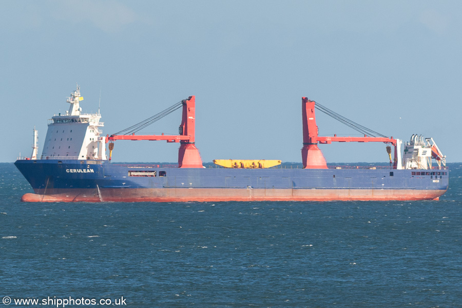 Photograph of the vessel  Cerulean pictured at anchor off Tynemouth on 13th October 2023