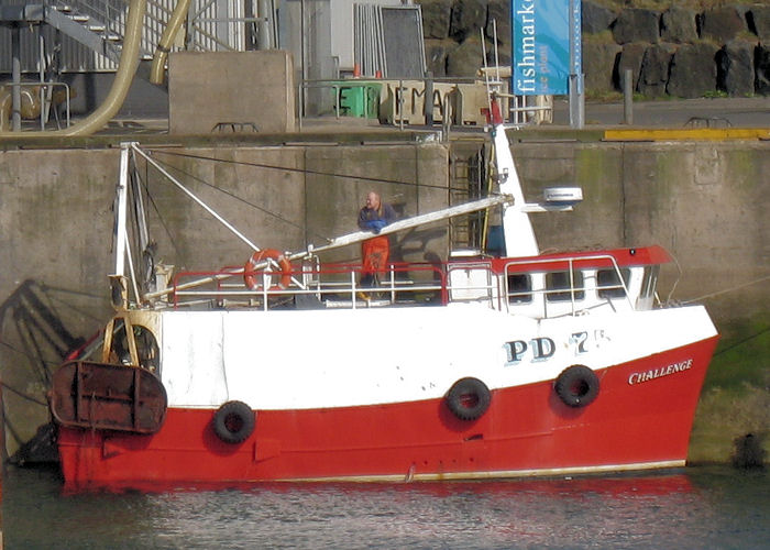Photograph of the vessel fv Challenge pictured at Eyemouth on 21st March 2010