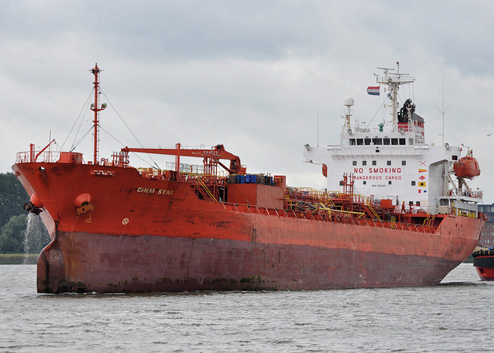 Photograph of the vessel  Chem Star pictured arriving at Rotterdam on 24th June 2012