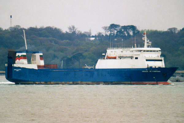 Photograph of the vessel  Cidade De Funchal pictured arriving in Southampton on 16th April 2000
