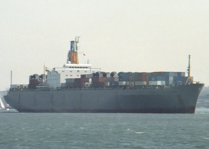 Photograph of the vessel  City of Edinburgh pictured arriving in Southampton on 24th April 1988