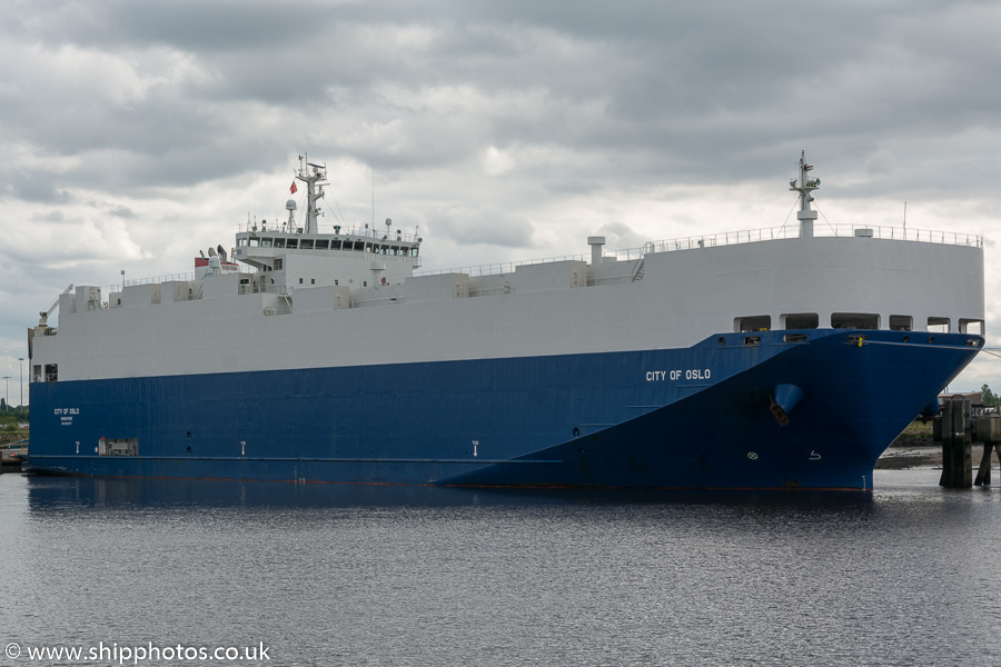 Photograph of the vessel  City of Oslo pictured at Jarrow on 27th August 2017