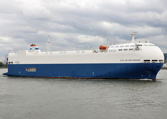 Photograph of the vessel  City of Rotterdam pictured passing Vlaardingen on 25th June 2012