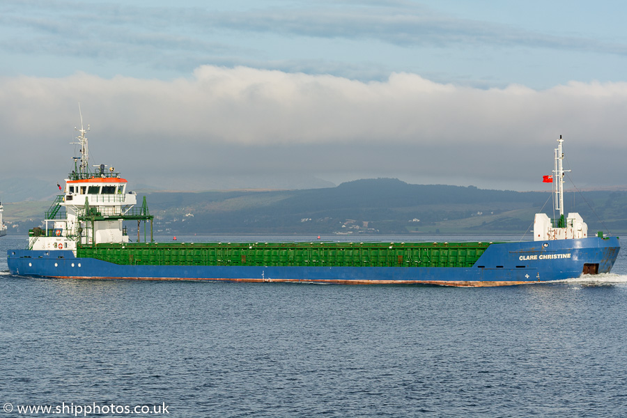 Photograph of the vessel  Clare Christine pictured passing Greenock on 10th October 2016