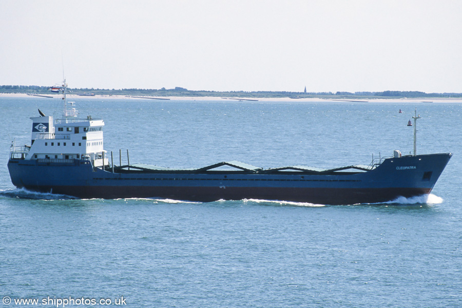 Photograph of the vessel  Cleopatra pictured on the Westerschelde passing Vlissingen on 21st June 2002