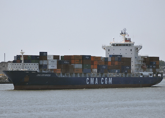 Photograph of the vessel  CMA CGM Mimosa pictured passing Vlaardingen on 27th June 2011