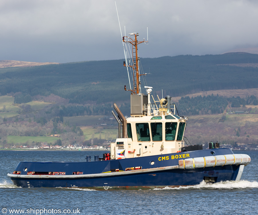 Photograph of the vessel  CMS Boxer pictured passing Greenock on 23rd March 2023