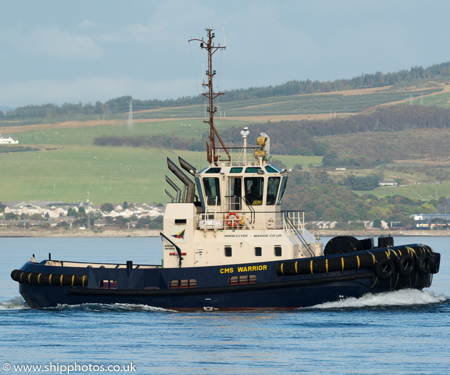 Photograph of the vessel  CMS Warrior pictured at Greenock on 8th October 2016