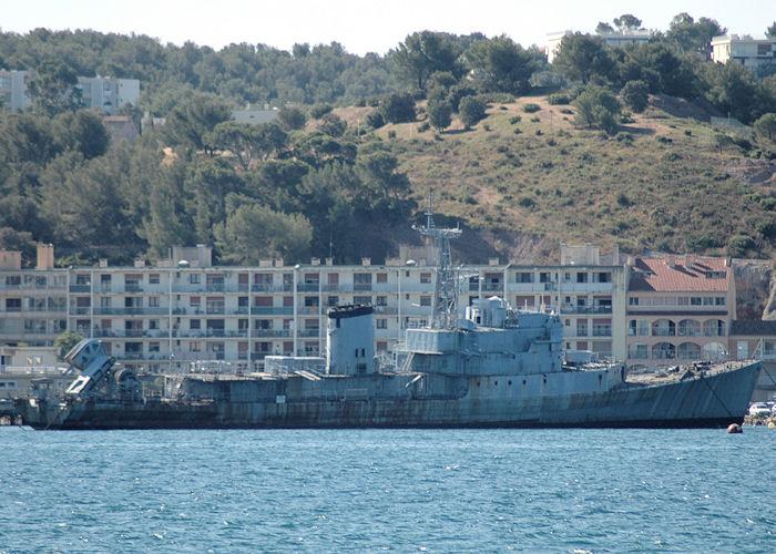 Photograph of the vessel FS Commandant Rivière pictured laid up at Toulon on 9th August 2008
