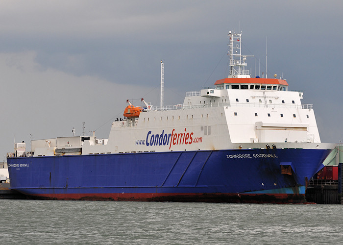 Photograph of the vessel  Commodore Goodwill pictured at Portsmouth Ferry Port on 20th July 2012