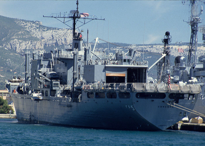 Photograph of the vessel USS Concord pictured at Toulon on 4th July 1990