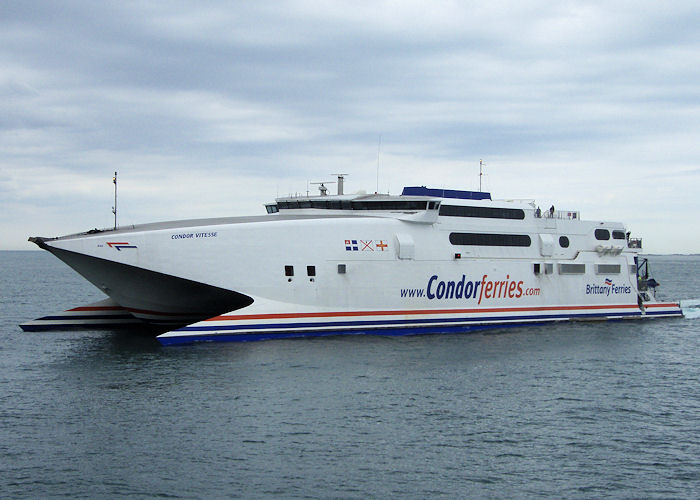 Photograph of the vessel  Condor Vitesse pictured arriving at St. Peter Port on 18th June 2008