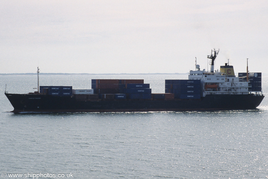 Photograph of the vessel  Contaz Trader pictured on the Westerschelde passing Vlissingen on 19th June 2002