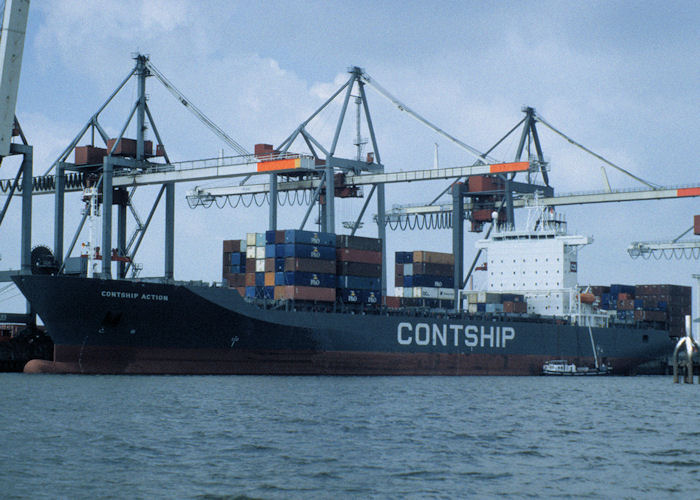 Photograph of the vessel  Contship Action pictured at Hamburg on 9th June 1997