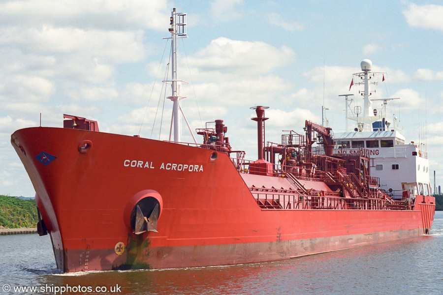 Photograph of the vessel  Coral Acropora pictured approaching Eastham on 27th July 2002