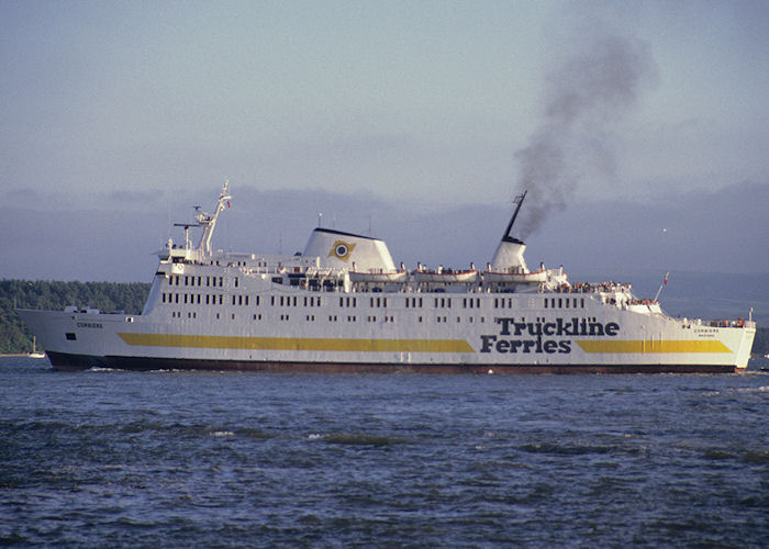 Photograph of the vessel  Corbiére pictured departing Poole on 27th July 1991