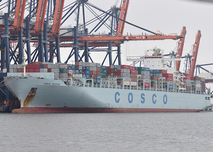 Photograph of the vessel  Cosco Taicang pictured in Yangtzehaven, Europoort on 26th June 2011