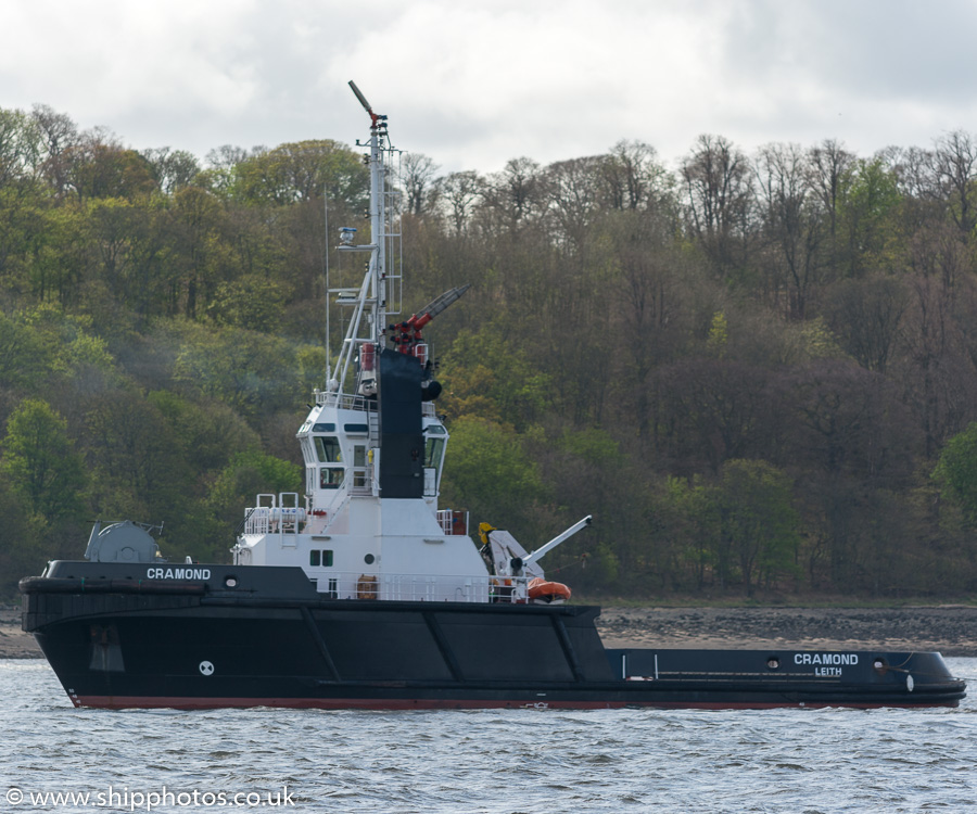 Photograph of the vessel  Cramond pictured at Hound Point on 15th April 2017