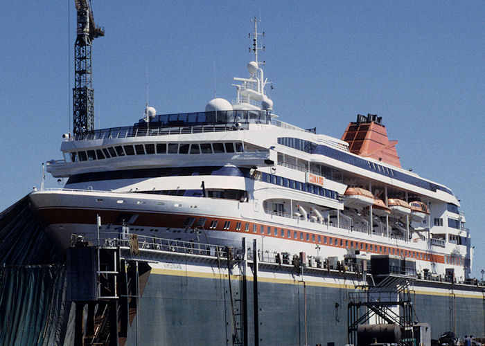 Photograph of the vessel  Crown Jewel pictured in dry dock at Norfolk on 20th September 1994