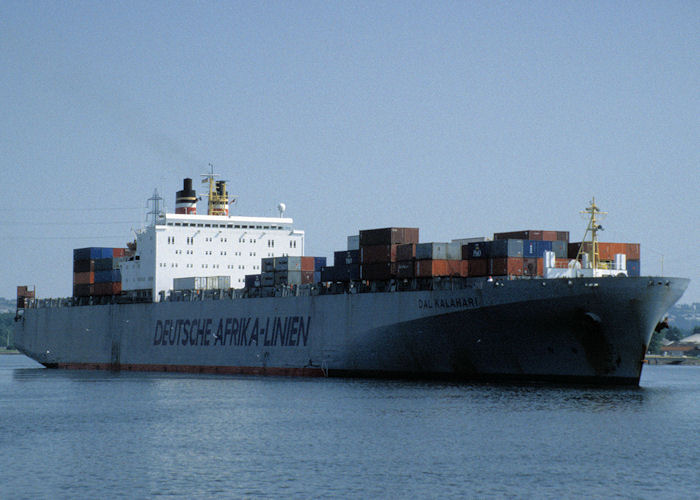 Photograph of the vessel  DAL Kalahari pictured departing Le Havre on 16th August 1997